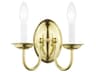 Home Basics 2-Light Polished Brass Wall Sconce