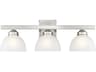 Somerset 3-Light Brushed Nickel Glass Vanity Light