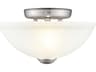 Somerset 2-Light Brushed Nickel Glass Bowl Geometric Semi Flush Mount