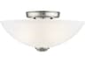 Somerset 2-Light Brushed Nickel Glass Bowl Geometric Semi Flush Mount