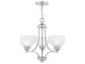 Somerset 3-Light Brushed Nickel White Glass Bowl Chandelier