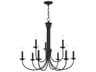 Estate 9-Light Black Candelabra Tiered Chandelier