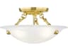 Oasis 3-Light Polished Brass Glass Bowl Semi Flush Mount
