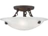 Oasis 3-Light Bronze Glass Bowl Semi Flush Mount