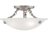 Oasis 3-Light Brushed Nickel Glass Bowl Semi Flush Mount