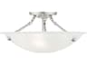 Oasis 3-Light Brushed Nickel Glass Bowl Semi Flush Mount