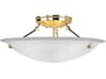 Oasis 3-Light Polished Brass Glass Bowl Semi Flush Mount