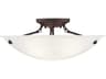 Oasis 3-Light Bronze Glass Bowl Semi Flush Mount