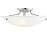 Oasis 3-Light Brushed Nickel Glass Bowl Semi Flush Mount