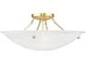 Oasis 4-Light Polished Brass Glass Bowl Semi Flush Mount