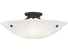 Oasis 4-Light Bronze Glass Bowl Semi Flush Mount