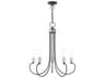 Bari 5-Light Scandinavian Gray Brushed Nickel Black Chandelier