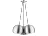 Piedmont 3-Light Brushed Aluminum Polished Chrome White Dome Geometric Pendant