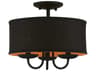 Winchester 3-Light Black Drum Semi Flush Mount