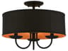 Winchester 3-Light Black Orange Drum Semi Flush Mount