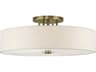 Monroe 6-Light Antique Brass Drum Semi Flush Mount