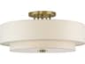 Monroe 6-Light Antique Brass Drum Semi Flush Mount
