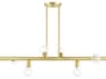 Bannister 6-Light Satin Brass Linear Island Pendant