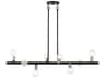 Bannister 8-Light Black Brushed Nickel Linear Island Pendant