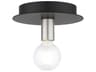 Hillview 1-Light Black Globe Semi Flush Mount