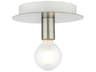 Hillview 1-Light Brushed Nickel Globe Semi Flush Mount