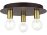 Hillview 3-Light Bronze Globe Semi Flush Mount