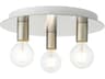 Hillview 3-Light Brushed Nickel Globe Semi Flush Mount