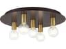 Hillview 5-Light Bronze Globe Semi Flush Mount