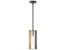 Soma 1-Light Textured Black Brushed Nickel Mini Pendant