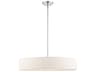Venlo 5-Light Brushed Nickel White Drum Pendant