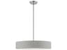 Elmhurst 4-Light Brushed Nickel Shiny White Gray Drum Pendant