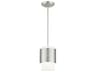 Noria 1-Light Brushed Nickel Cylinder Mini Pendant