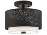 Noria 2-Light Black Drum Semi Flush Mount