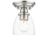 Montgomery 1-Light Brushed Nickel Glass Semi Flush Mount