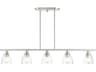 Montgomery 5-Light Brushed Nickel Glass Bell Island Pendant