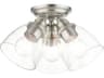 Montgomery 3-Light Brushed Nickel Glass Semi Flush Mount