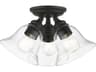 Moreland 3-Light Black Glass Bell Semi Flush Mount