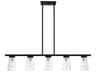 Cityview 5-Light Black Brushed Nickel Glass Cylinder Linear Island Pendant