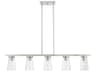 Cityview 5-Light Brushed Nickel Glass Cylinder Linear Island Pendant
