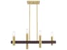 Helsinki 4-Light Satin Brass Bronze Linear Island Pendant