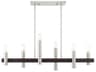 Helsinki 6-Light Brushed Nickel Bronze Linear Island Pendant