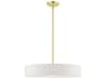 Venlo 4-Light Satin Brass Shiny White Drum Pendant
