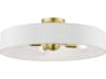 Venlo 4-Light Satin Brass Shiny White Drum Semi Flush Mount