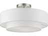 Meridian 2-Light Brushed Nickel Drum Semi Flush Mount