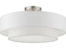 Meridian 3-Light Brushed Nickel Drum Semi Flush Mount