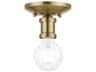 Lansdale 1-Light Antique Brass Semi Flush Mount