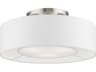 Gilmore 3-Light Brushed Nickel Shiny White Drum Semi Flush Mount
