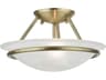 Newburgh 2-Light Antique Brass Glass Bowl Semi Flush Mount