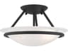 Newburgh 2-Light Black Glass Bowl Semi Flush Mount