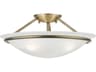 Newburgh 3-Light Antique Brass Glass Bowl Semi Flush Mount